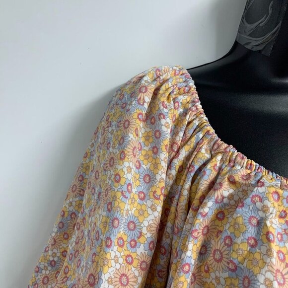 Zara Women's Floral Off the Shoulder Satin Effect Crop Top Size M NWT - Picture 3 of 14